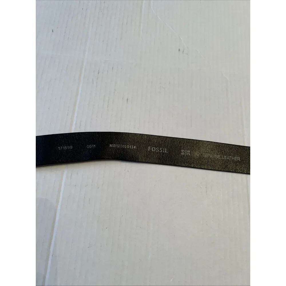 Fossil 34/85 Leather Belt Black Mens VERY GOOD